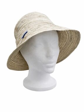 WALLAROO Sydney Bucket Hat Brim Packable Vacation Beach Neutral Stripe Womens OS